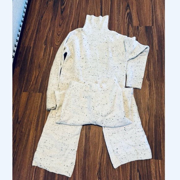 2 Piece Knit Set Turtleneck Sweater & Pants Beige - Picture 16 of 16